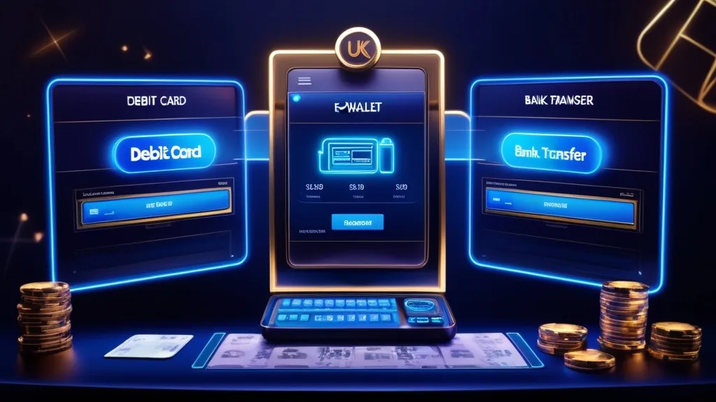 UK player comparing casino deposit options on a glowing cashier screen